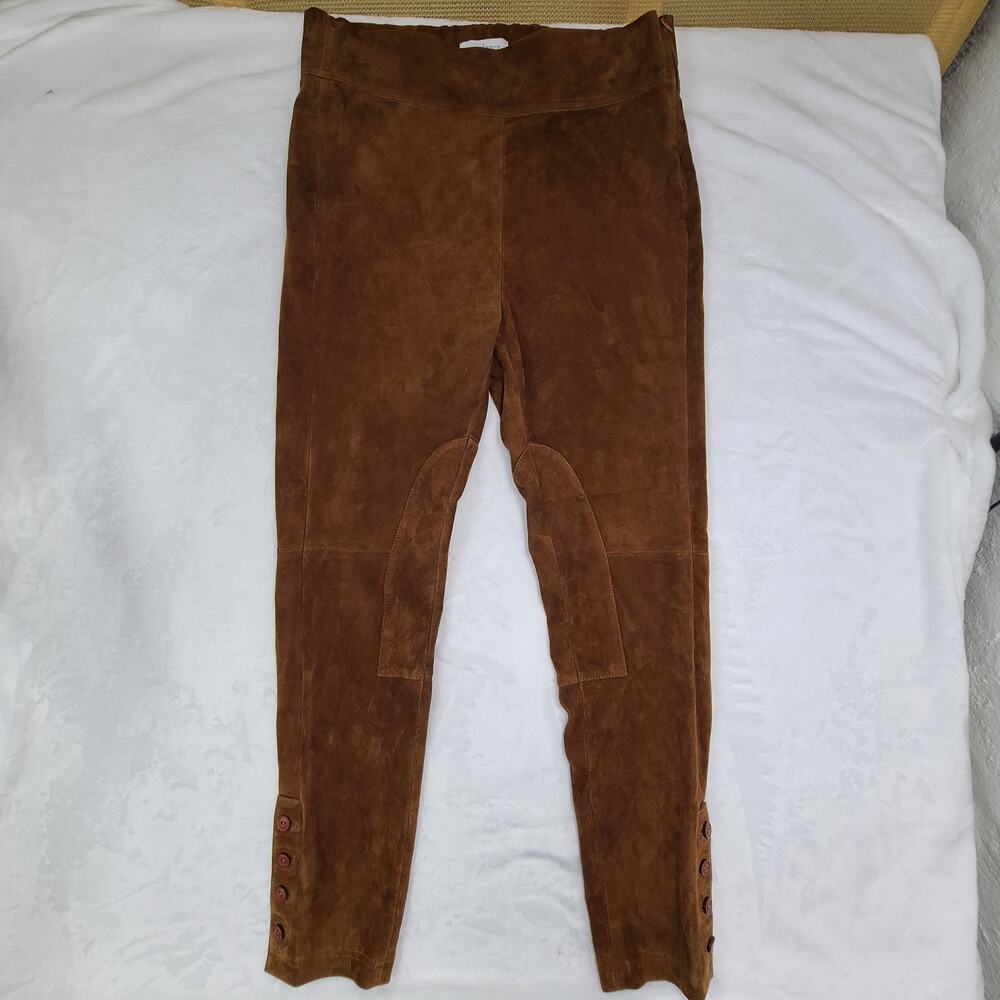 Sundance Brown 100% Leather Equestrian-style Riding Pants Suede Stretch Large - Picture 5 of 16
